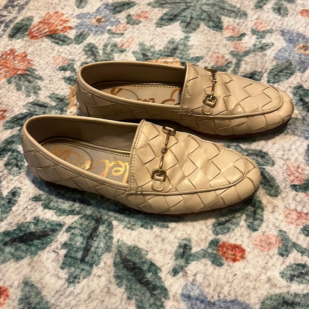 Sam Edelman Cream Woven Loafers